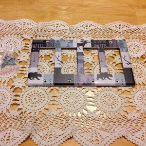 Wilderness Theme Switchplate cover, rectangle - bears and Moose